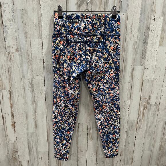 Sweaty Betty The Power 7/8 Leggings Blue Pixelated Orange Womens Size XXS - Picture 4 of 8